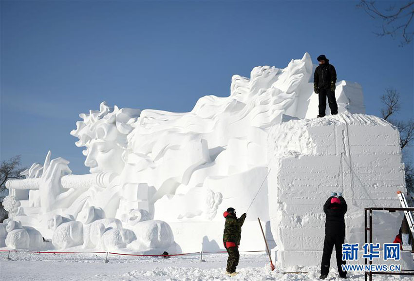 ハルビンで「第23回哈爾濱國際雪の彫刻コンテスト」開幕　黒竜江省