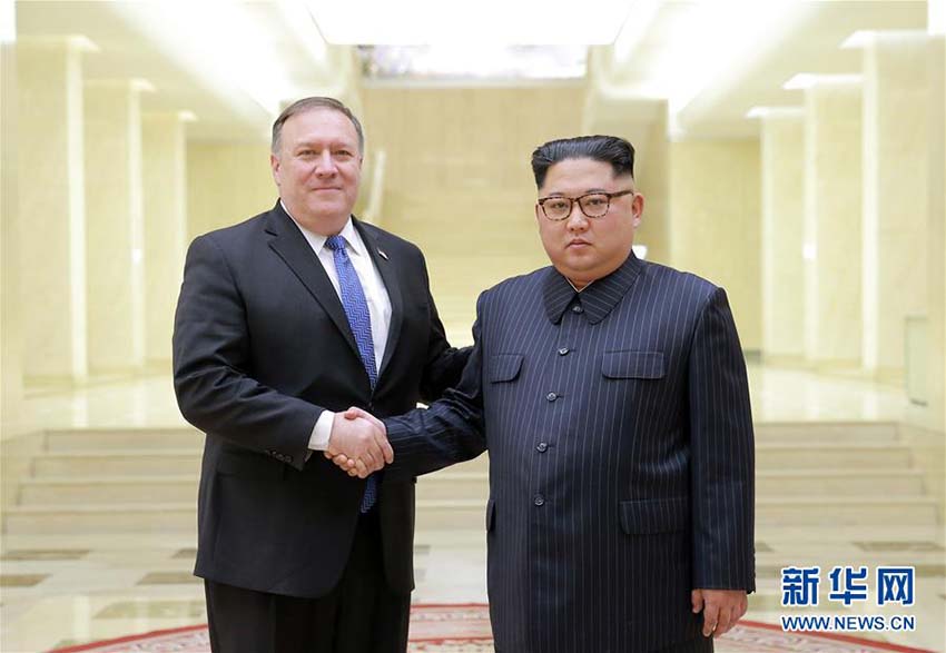 朝鮮の金正恩氏がポンペオ米國務長官と平壌で會談