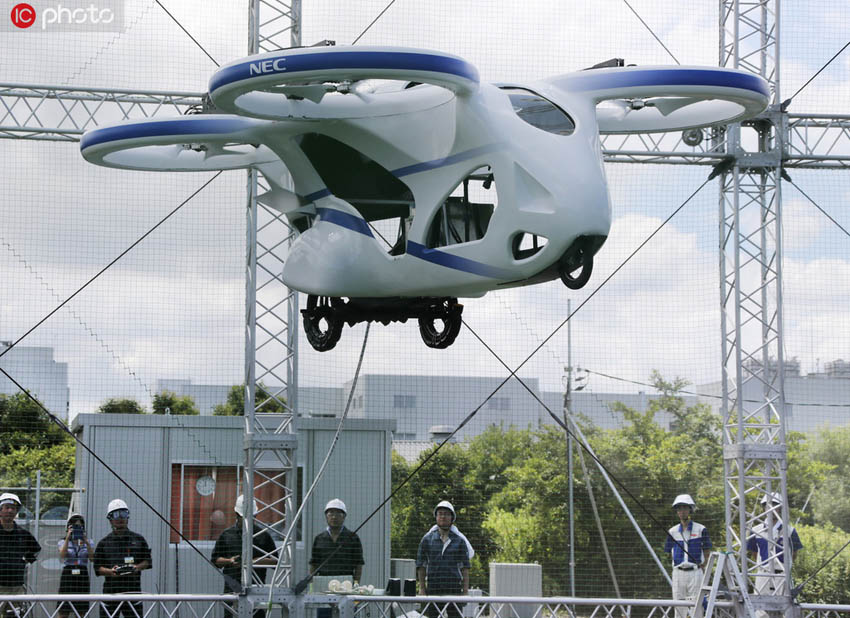 NECが浮上実験に成功した「空飛ぶ車」の試作機(jī)（寫真著作権は東方ICが所有のため転載禁止）。