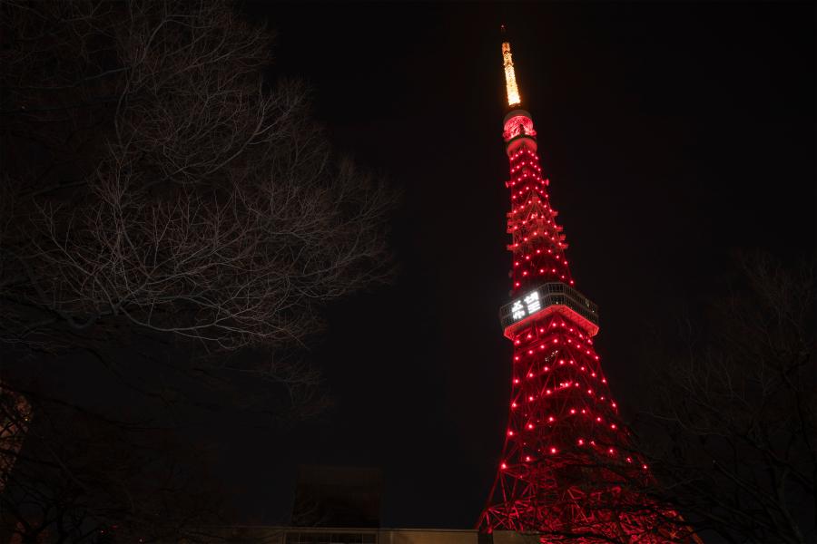 日本?東京タワーが「中國レッド」で春節をお祝い