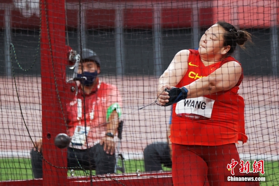 試合中の王崢選手（撮影?韓海丹）。