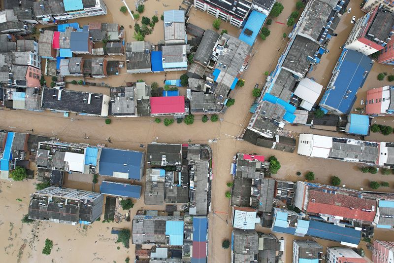 湖北省隨州市柳林鎮に豪雨　住民8千人が被災